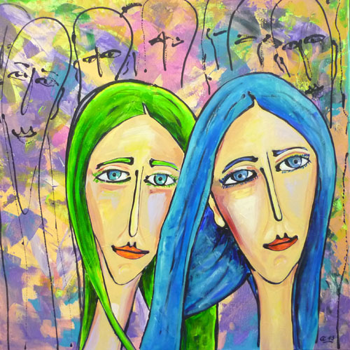 2013, schneeweisschen und rosenrot, 70x70